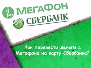 Как перевести деньги с Мегафона на карту Сбербанка