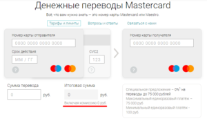 Перевод с карты на карту moneysend