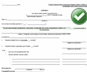 Бланк справки по форме банка для ипотеки Россельхозбанка