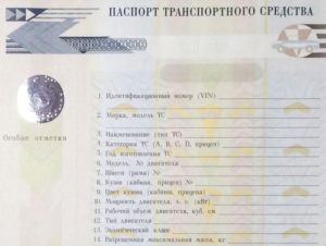 Образец паспорта транспортного средства