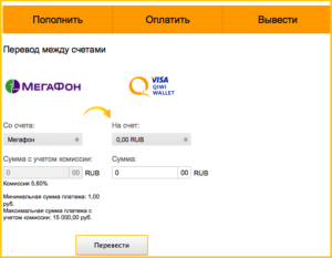 Как перевести деньги с Мегафона на Киви кошелек