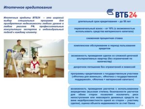 Ипотека под материнский капитал в ВТБ 24