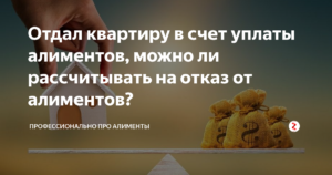 Квартира в счет уплаты алиментов