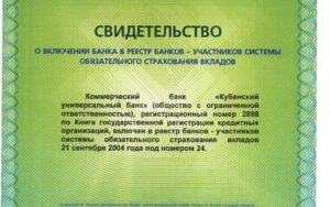 Реестр банков участников системы обязательного страхования вкладов