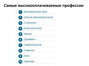 Самые высокооплачиваемые профессии в России