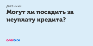 Могут ли посадить за неуплату кредита