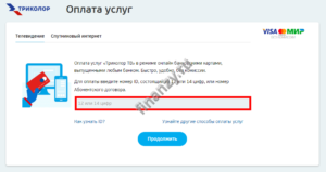 Оплата Триколор ТВ в Беларуси через интернет банковской картой