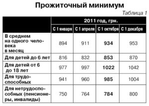 Сумма прожиточного минимума на сегодняшний день в России