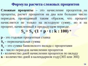 Формула сложных процентов: расчет