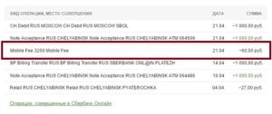 Mobile fee Сбербанк: что это, как отключить
