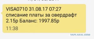 Что такое списание платы за овердрафт в Сбербанке?