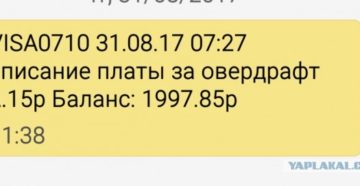 Что такое списание платы за овердрафт в Сбербанке?