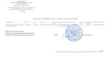 Справка из налоговой об открытых счетах срочно