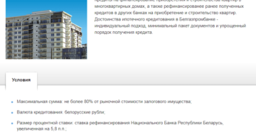 Кредиты Белгазпромбанка на покупку жилья